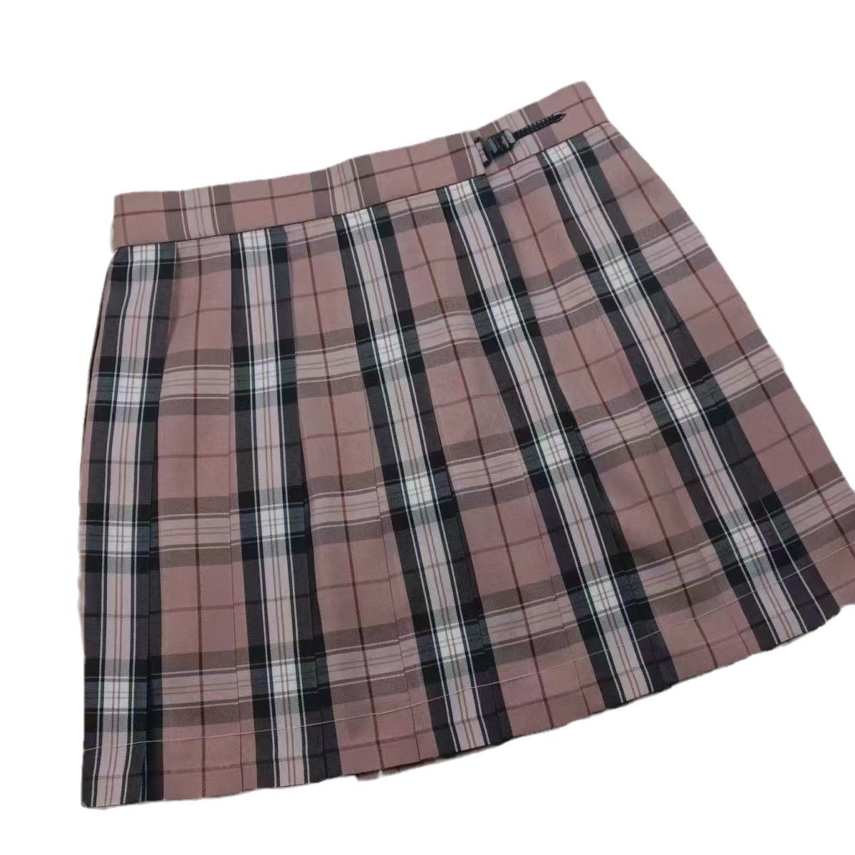 새로운 아카데미 스타일 JK 화이트 피치 향기로운 핑크 스파이스 소녀 격자 무늬 스커트 짧은 스커트 높은 허리 슬리밍 올 매치 플레이드