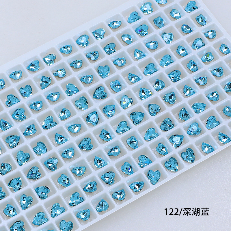 Dongzhou Crystal 6.5MM diamante de vidrio de fondo puntiagudo en forma de corazón de melocotón diamante de forma especial con fondo chapado en plata real