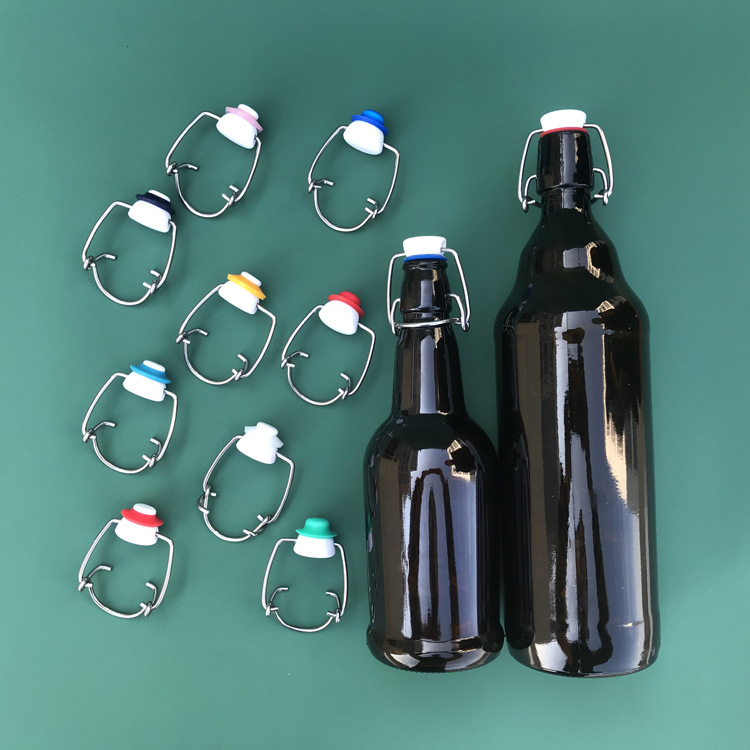 直发玻璃瓶摇摆盖白酒瓶弹簧盖啤酒瓶卡扣现货不锈钢秋千盖