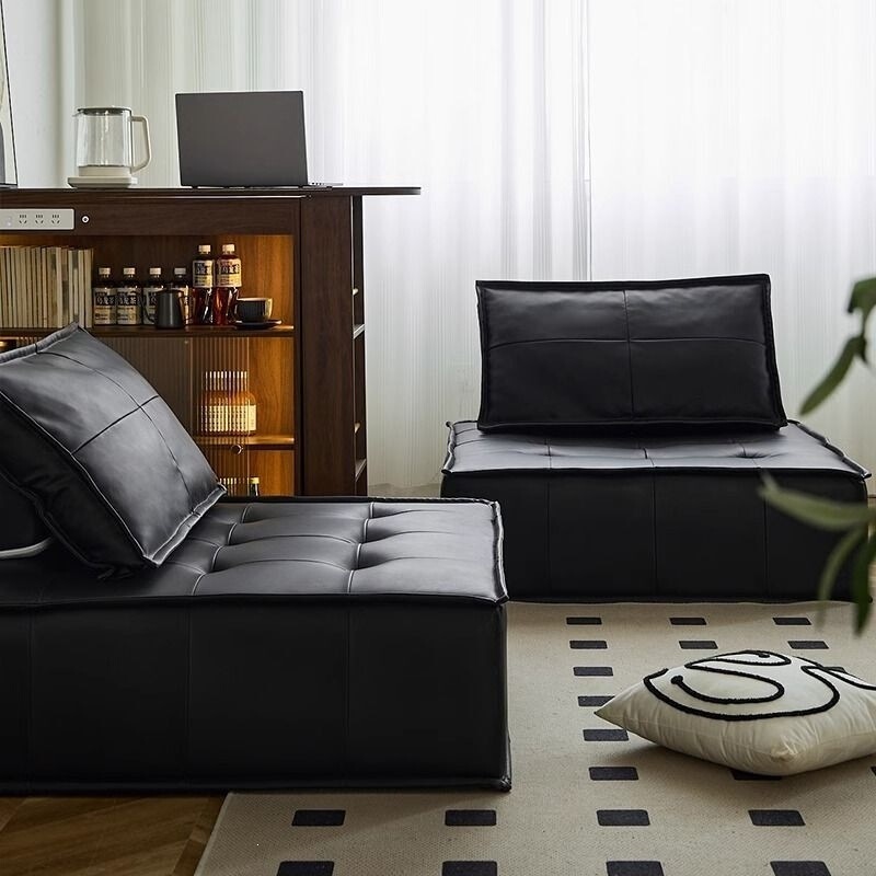 Tofu block sofa, modular design, straight row arrangement, bedroom style, cream-colored, trendy, square-shaped, floor-standing, suitable for small apartments and guesthouses Tofu block sofa, modular design, straight row arrangement, bedroom style, cream-colored, trendy, square-shaped, floor-standing, suitable for small apartments and guesthouses