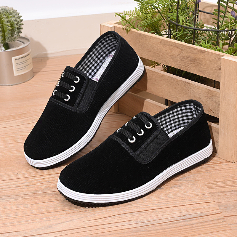 Old Beijing cloth shoes Joker casual wear-resistant breathable lazy step-on cloth shoes wholesale handmade men's and women's cloth shoes