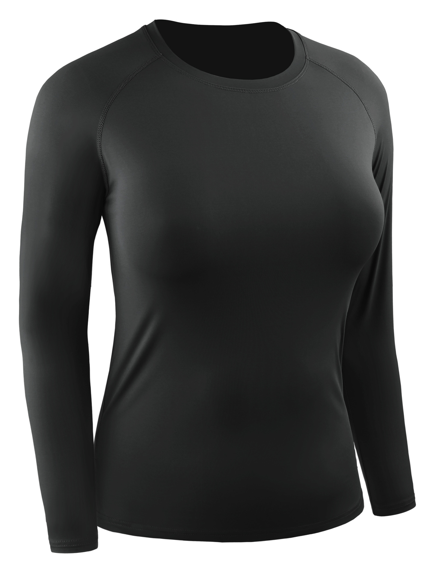 Camiseta Deportiva de Manga Larga Ajustada para Mujer de Poliéster Secado Rápido y Transpirable para Correr y Yoga