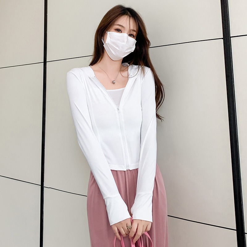 甘美で清新な夏の新型涼感原糸氷糸日焼け止め服屋外旅行紫外線防止通気日焼け止め服|undefined