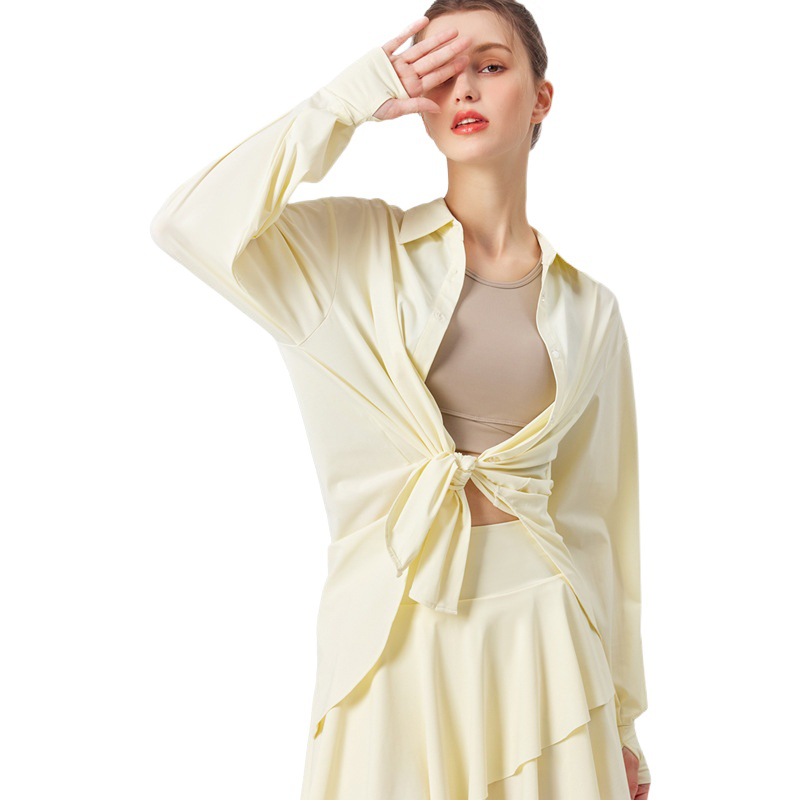 Cross-Border Spring Style Ice Silk Jacket for Women, Drapey, Breathable, Ice-Feel, Long-Sleeved, Lightweight, Uv Protection, Original Yarn Sun Protection Shirt