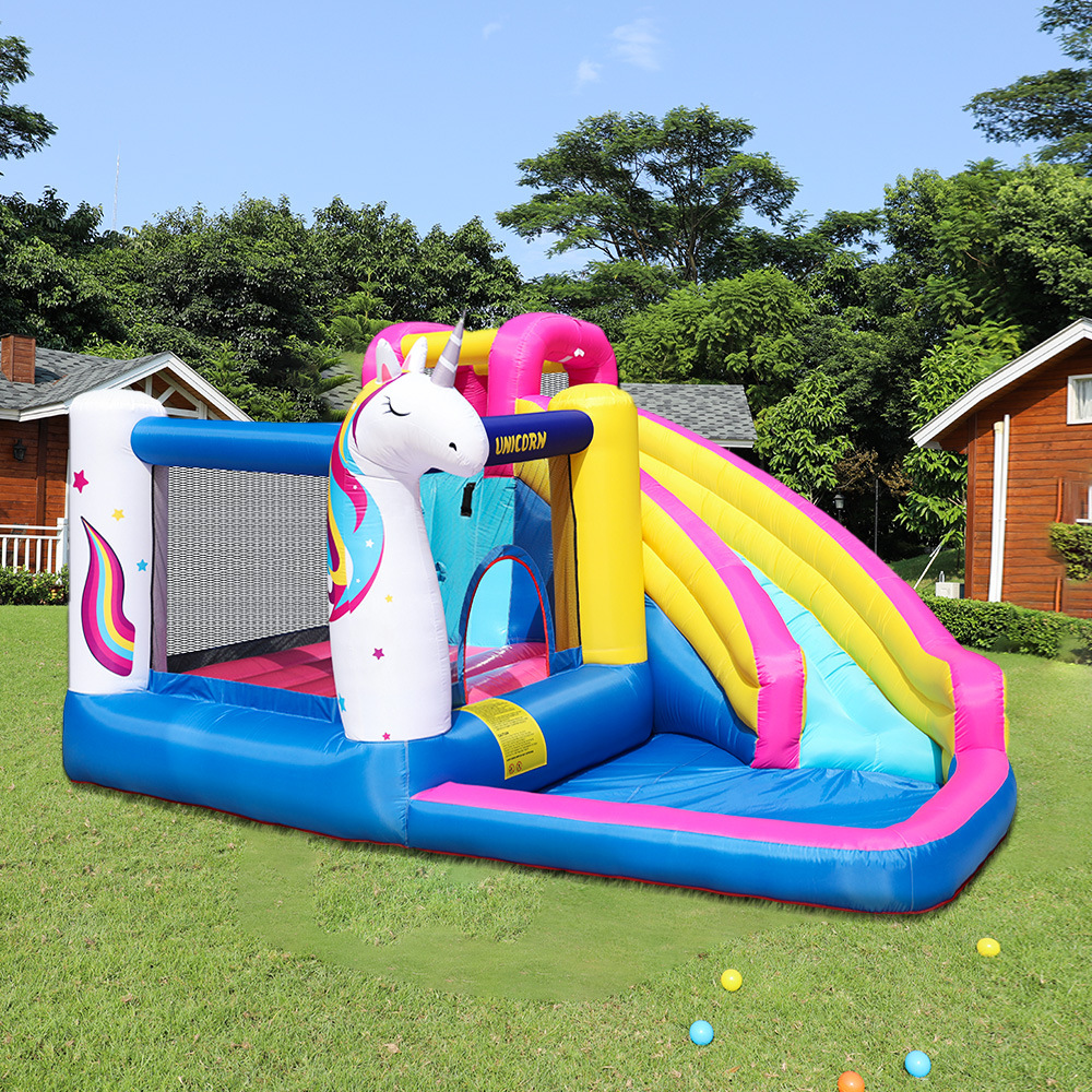 Castillo inflable familiar Doctor Dolphin para niños, tobogán acuático inflable pequeño, trampolín, parque infantil interior y exterior