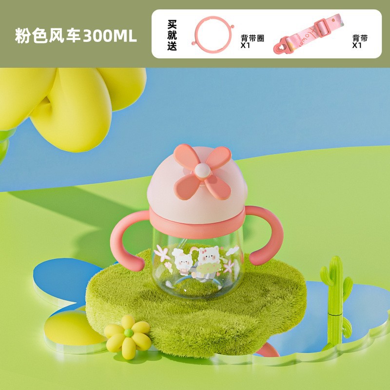 Toukie taza para beber para bebés tritan taza para niños a prueba de fugas y caídas para bebés taza de paja de jardín de infantes en stock