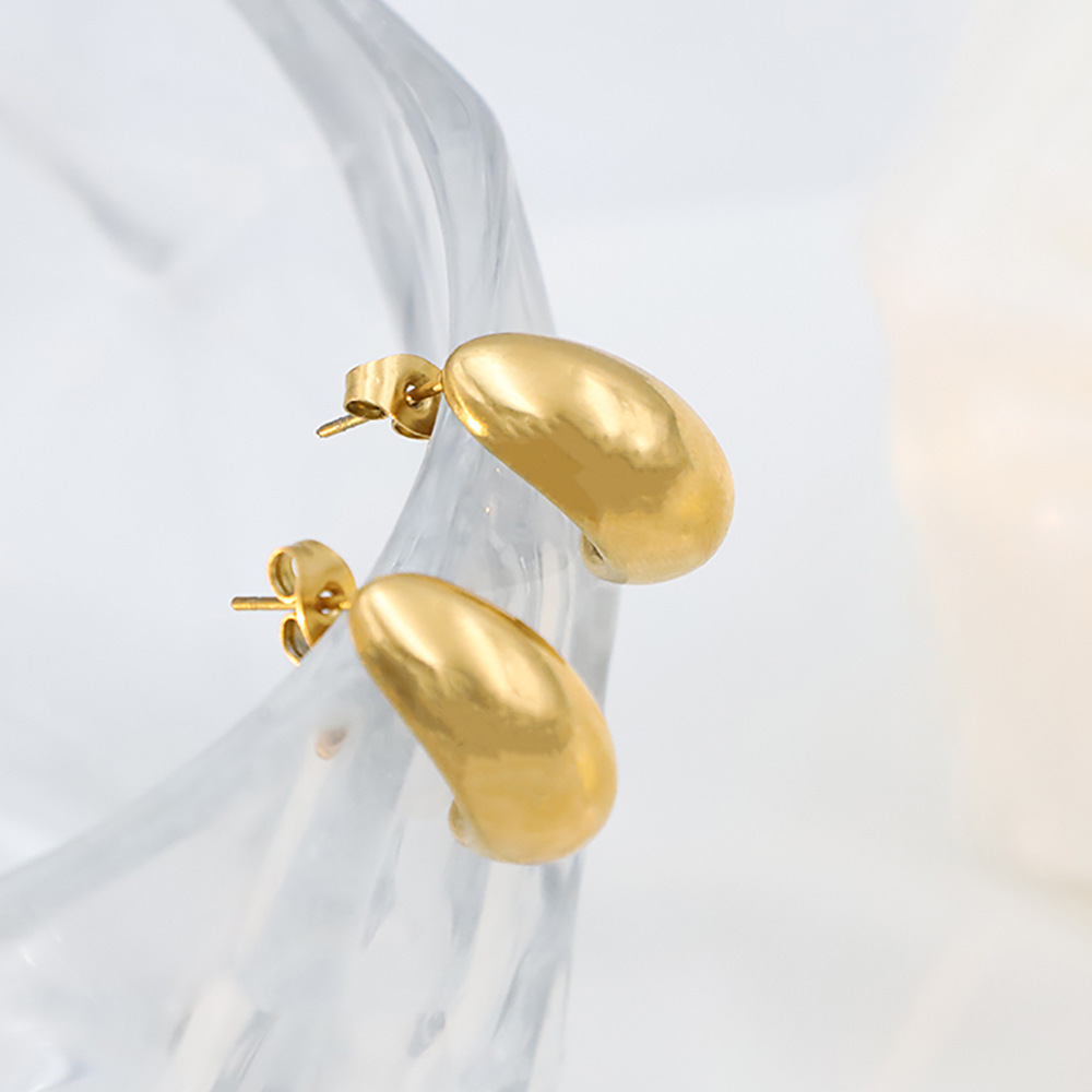 1 Pair Quantity Daily Occasion 1 Pair Simple Style Moon Stainless Steel Ear Studs