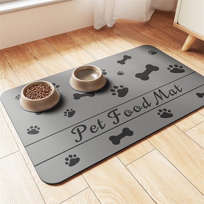 Amazon temu ラベル付きペット猫と犬の食事マット新しい珪藻泥フロアマット飛沫防止吸水速乾マット|undefined