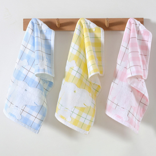 Children's towel pure cotton small towel wholesale children's face wash hand towel cartoon baby household absorbent kindergarten