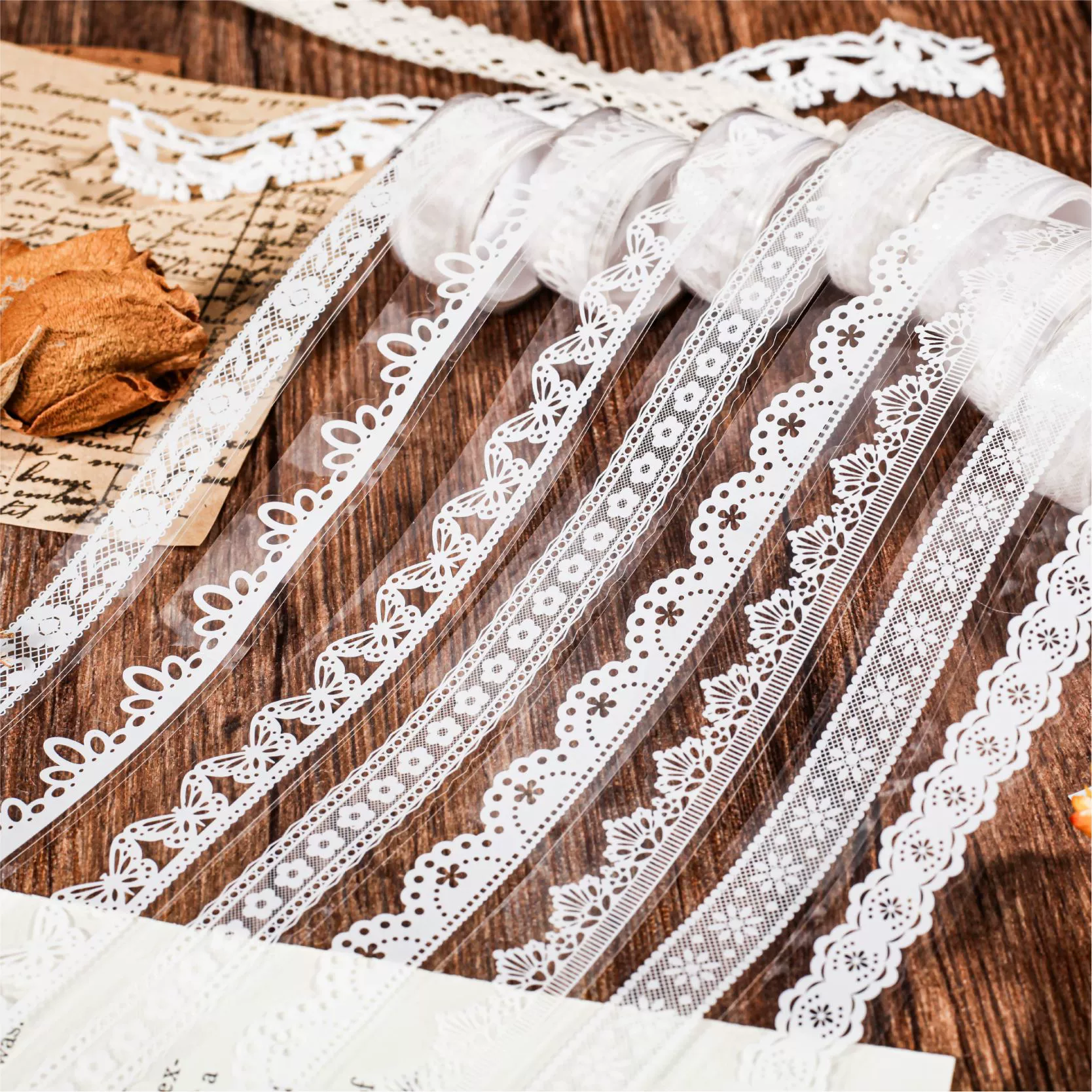Retro Story Wind lace pocket tape ins lott lace series diy decorative landscaping material glue