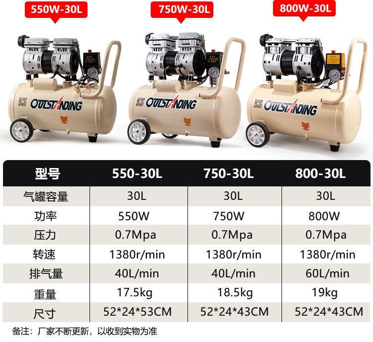 Otus Air Pump Air Compressor Small Air Compressor Inflatable Oil-Free Silent 220V Woodworking Spray Paint Air Pump