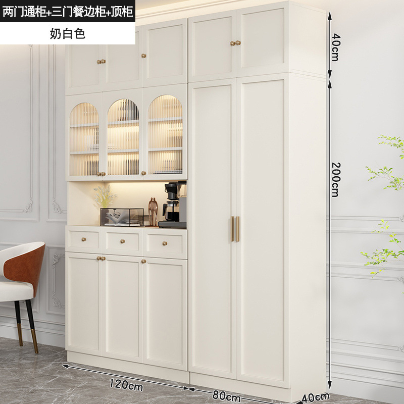 Gabinete de almacenamiento de sala de estar de madera maciza contra la pared, armario de comedor moderno y simple, armario de almacenamiento de cocina, comedor, armario multifuncional
