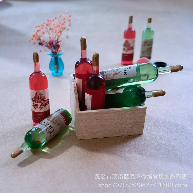 DOLLHOUSE Dollhouse Accessories Scene Model DIY bar originality Decoration Miniature re-ment  Mini red wine