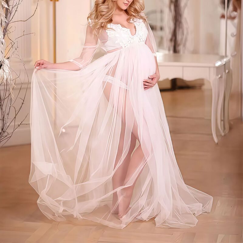 Cross-Border Wish Amazon Photo Studio Maternity Photo Shoot Maternity Photography Dress Mommy Photo Art Maternity Wear Cross-Border Wish Amazon Photo Studio Maternity Photo Shoot Maternity Photography Dress Mommy Photo Art Maternity Wear