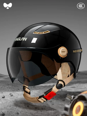 Certification, All-Season Universal Battery Vehicle Safety – Motosiklet kaskı (dəbilqə) - 3c-single-lens-luxury-black-sunscreen-short-lens-one-size-fits-all