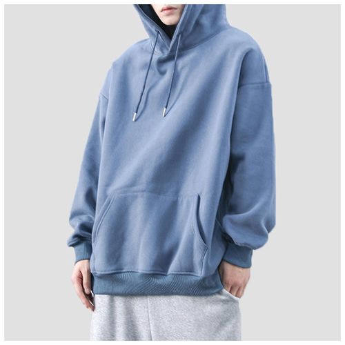 Men's Loose Korean Style Casual Sport Hoodie Solid Color Korean Trend Autumn Cool Style Outerwear Couple Set Fashion