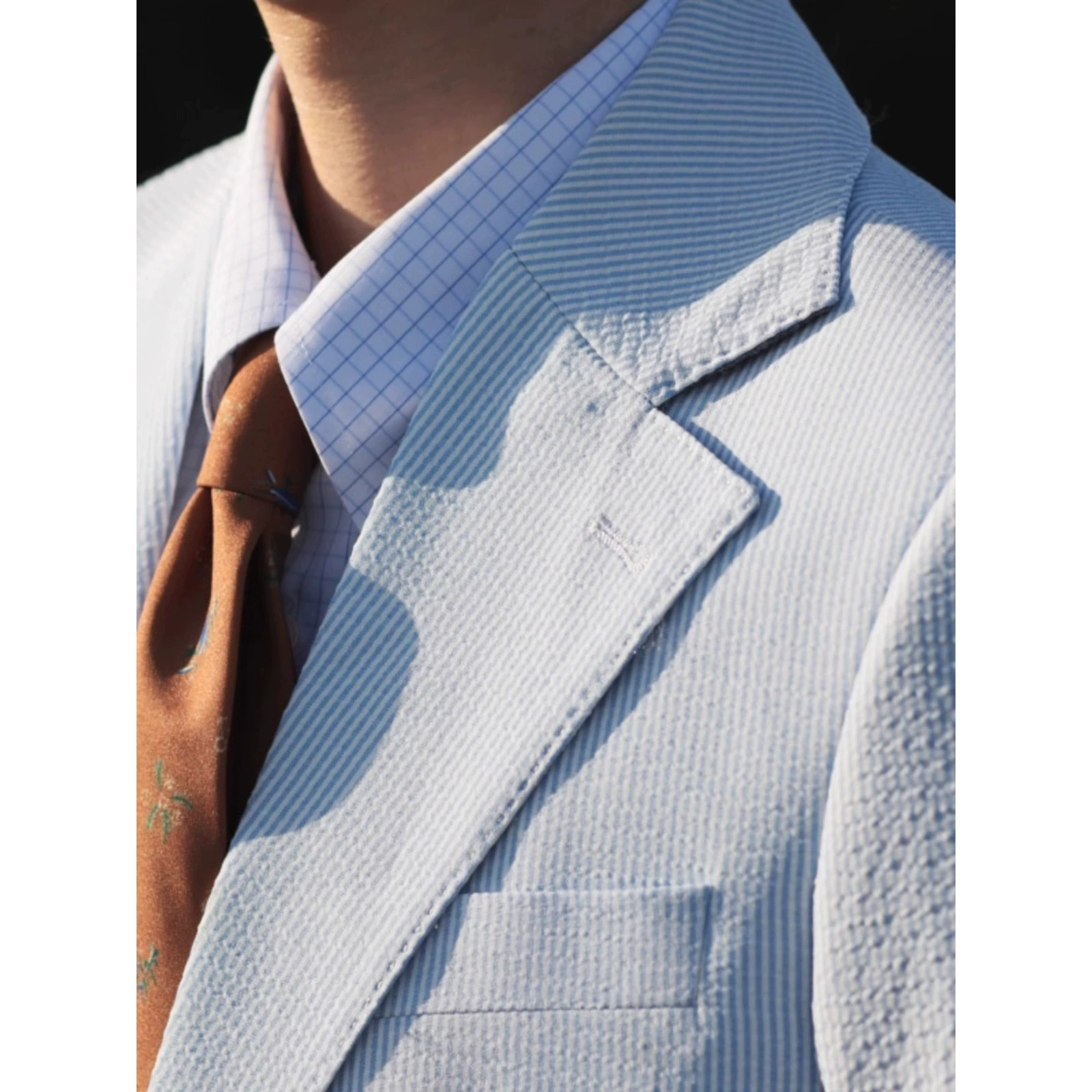 Британский джентри костюм топ для мужчин весна 2024 осень новый повседневный синий полосатый пузырьковый костюм куртка