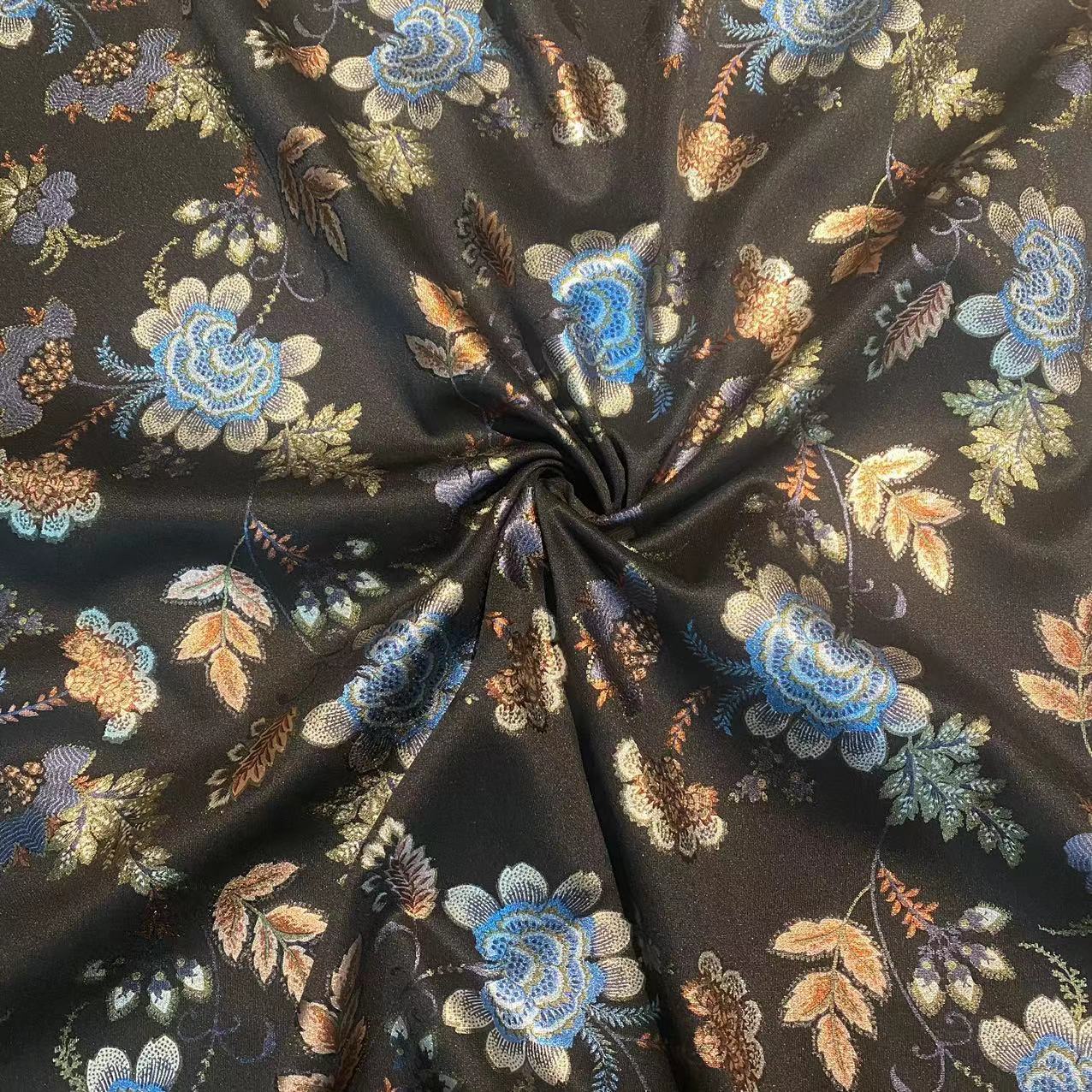 弹力冰丝彩金3D反光烫金花型  演出服服装酒店装饰反光布包装面料