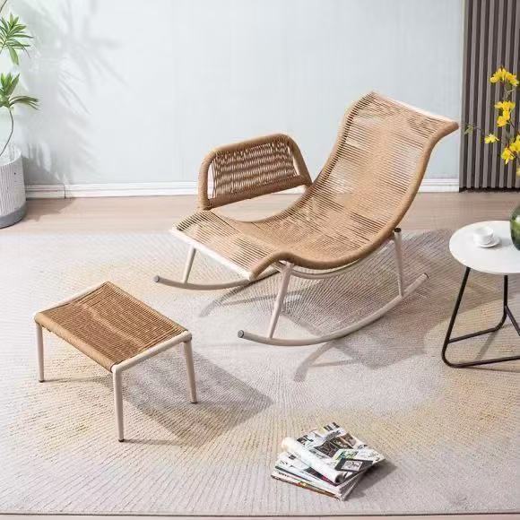 Rocking Chair, Reclining Chair, Rattan Woven Home Balcony Chair, Outdoor Patio Lounge Chair, Lazy Chair for Nap, Leisure Rocking Chair Rocking Chair, Reclining Chair, Rattan Woven Home Balcony Chair, Outdoor Patio Lounge Chair, Lazy Chair for Nap, Leisure Rocking Chair