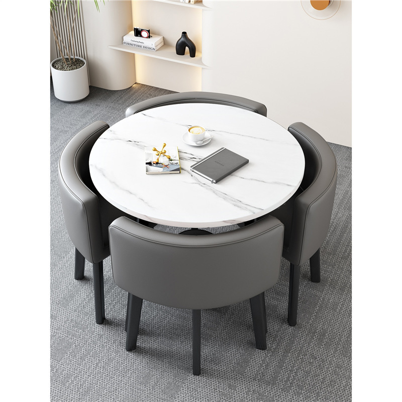 Shop reception table, reception table, small round table, office leisure table and chairs, simple negotiation table and chair combination