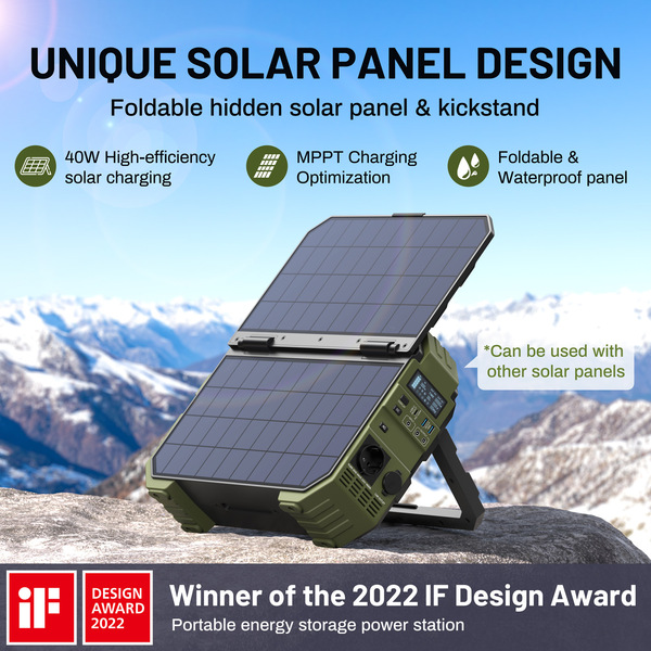 Travel power supply solar-powered