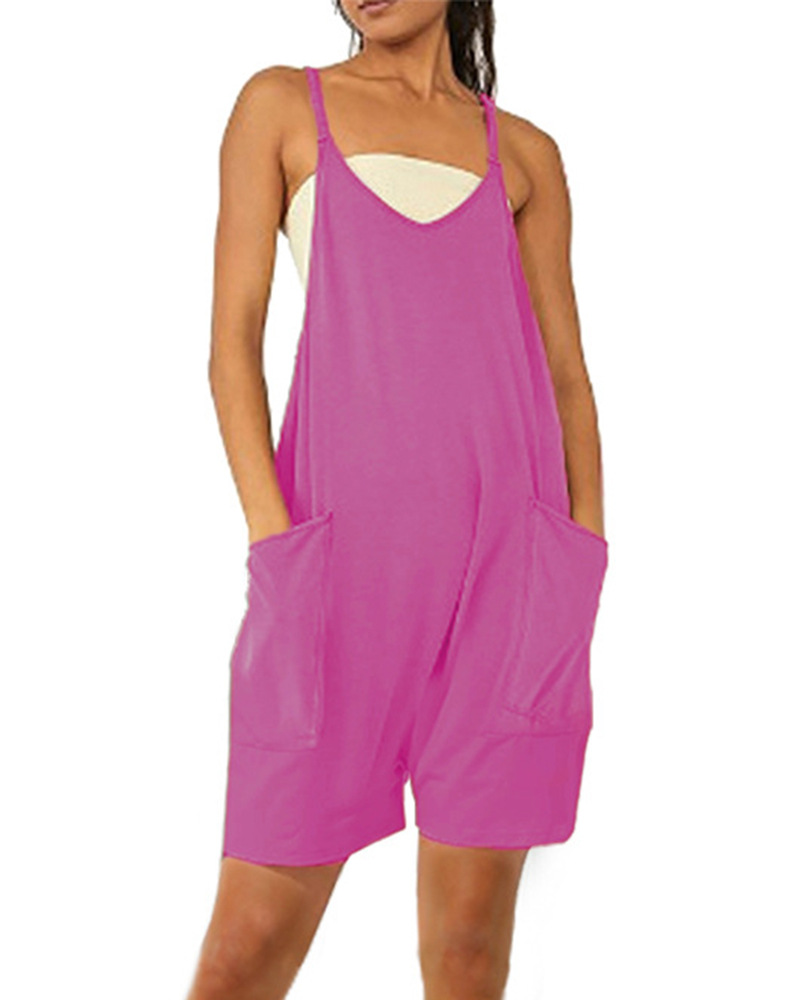 2023 ropa de mujer europea y americana eBay Amazon estación independiente popular cremallera bolsillo suspender pantalones mono suspender Pantalones image 13