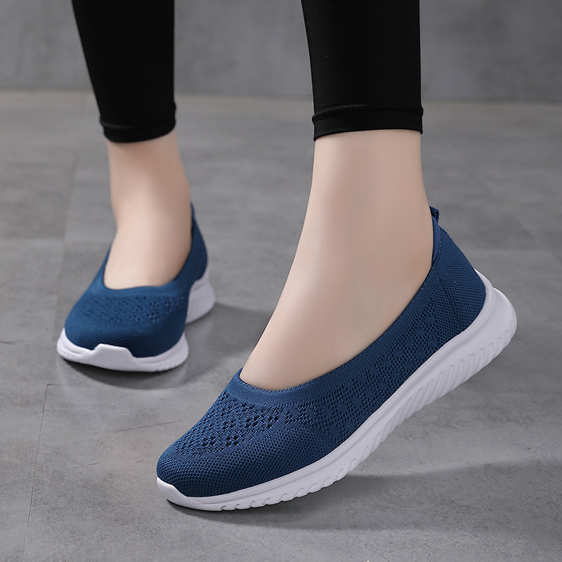 Shuyue Elderly Women's Slip-On Shoes for Middle-Aged and Elderly Mothers, Summer Breathable Non-Slip Soft-Soled Thick-Soled Sports Shoes