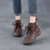 以一 Martens, кожаные ретро дышащие короткие сапоги, воловья кожа