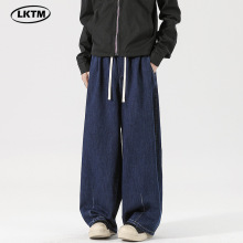 LKTM男装#日系复古潮牌牛仔裤男宽松直筒休闲嘻哈oversize阔腿裤