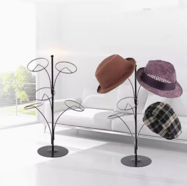 Ferro forjado transfronterizo mostrador sombrero soporte sombrero multi-círculo estante de almacenamiento estante de piso estante de sombrero estante de escritorio