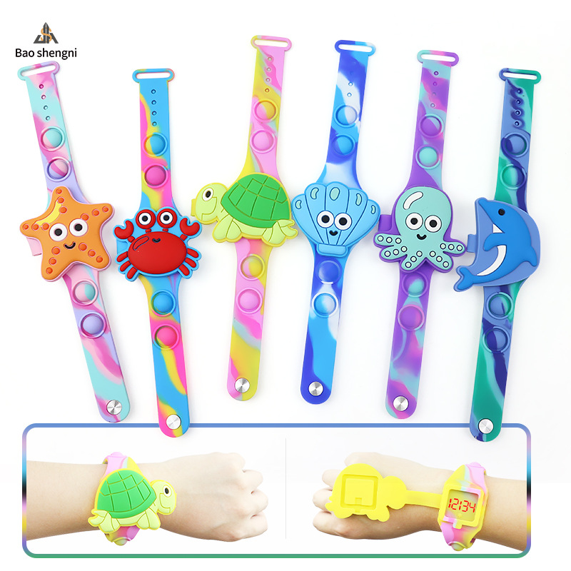 Factory Outlet 2022 new pattern Cross border goods in stock Ocean series camouflage watch LED Cartoon Ocean Toys