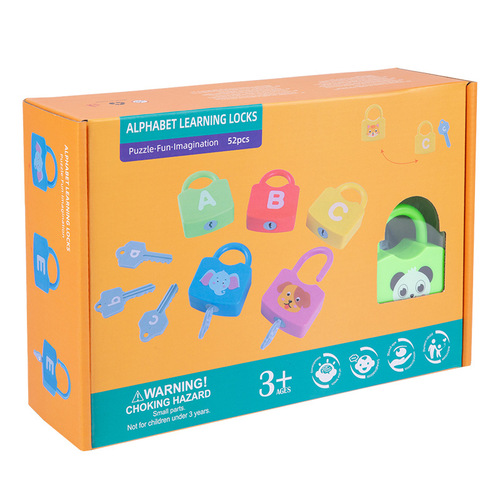 Children's unlocking toys Montessori early education puzzle baby number letter matching baby key lock kindergarten teaching aids