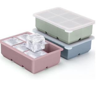 Creative Silicone 6-Compartment Ice Tray for Home Kitchen Cooling Ice Tray Silicone Six-Compartment Ice Tray Ice Maker Large Ice Cubes