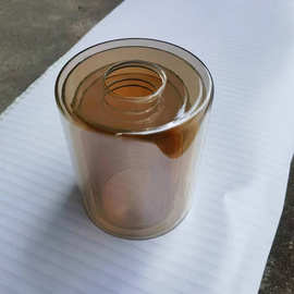 新款欧式玻璃灯罩 直筒玻璃吊灯 电镀琥珀色装饰灯 台灯灯罩配件