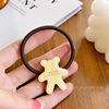 Cute accessory, elastic ponytail, advanced hair rope, with little bears, high-quality style