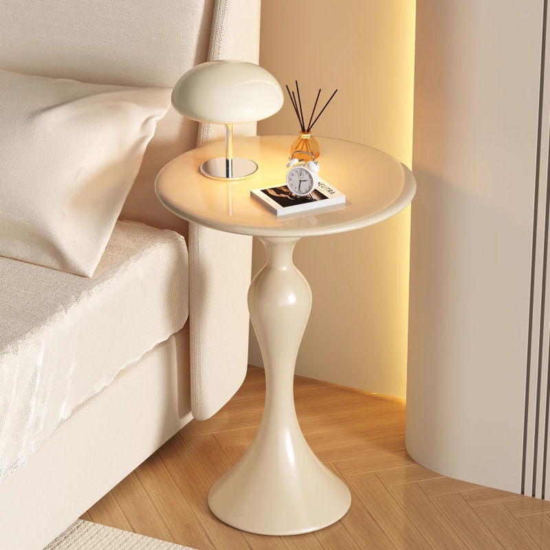 Bedside Table Simple Modern Home Bedroom Iron Small Round Cream Style Side Table Replacement Creative Storage Rack