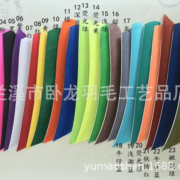 Цветные монохромные целые перья индейки не были разрезаны.