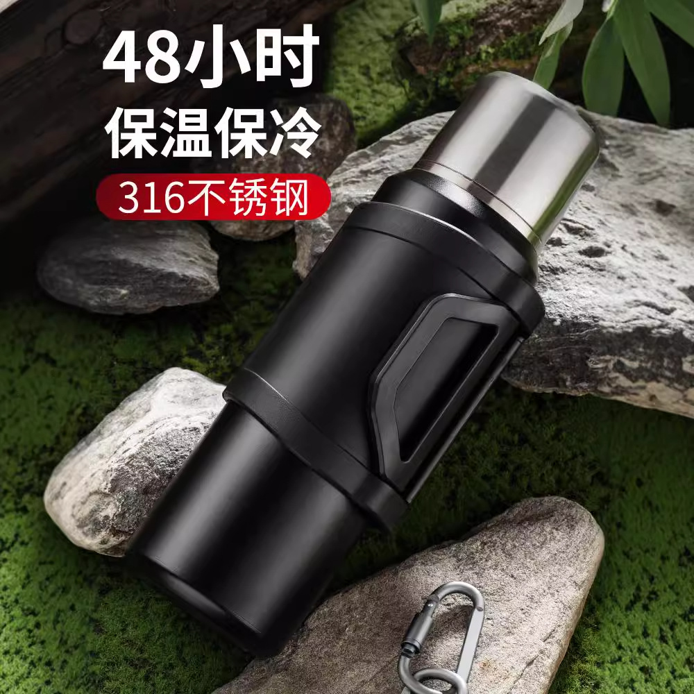 316 tazas de acero inoxidable al aire libre viajes de montaña hervidor de agua caliente doméstico de gran capacidad 2.2L tazas de agua para hombres y mujeres