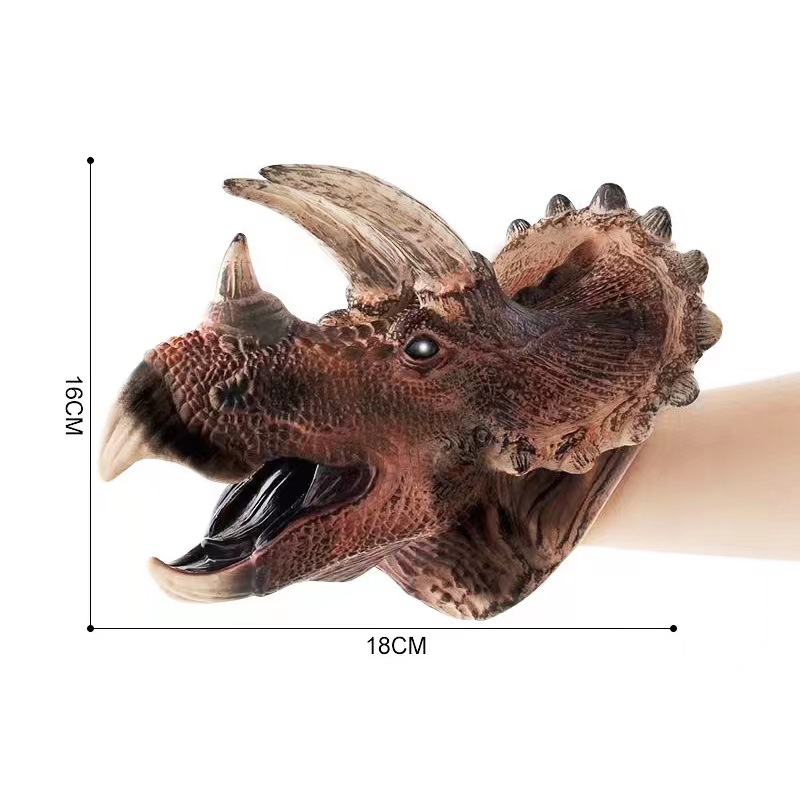 Guantes de títeres de mano de dinosaurio, goma blanda, tiranosaurio, triceratops, simulación de tiburón, modelo animal, puesto, brazo de tiburón, juguete transfronterizo