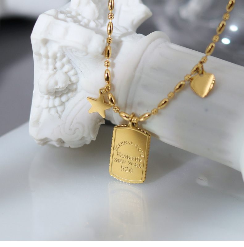 Fashion Geometric Titanium Steel Plating Pendant Necklace 1 Piece