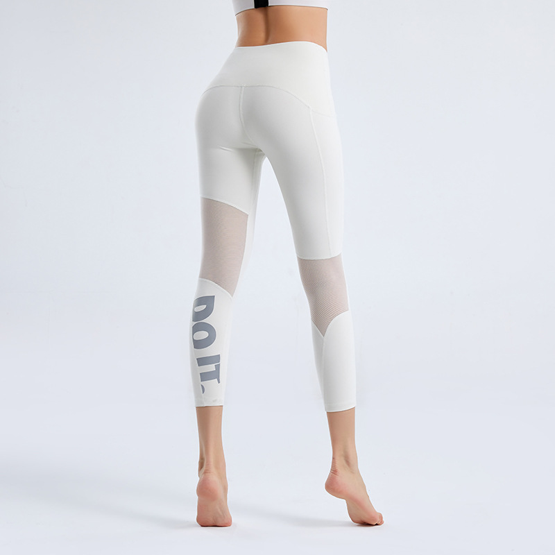 Summer New Mesh Sexy Yoga Pants Women's High Waist Hip-lifting Fitness Quick-drying Printed Tight-fit Thin Trousers