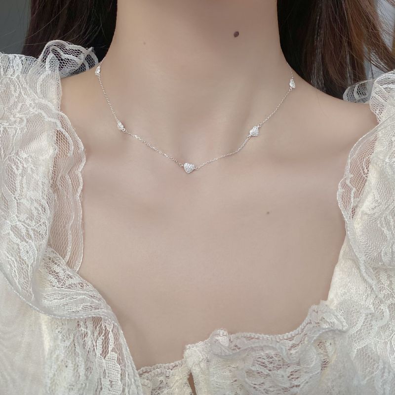 Basic, Simple Style, IG Style Style Waterproof Non Tarnish Craft Heart Shape 925 Sterling Silver Basic Simple Style IG Style 925 Sterling Silver Necklace
