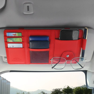 Interior Glasses Clip, Card Holder, Multimediya və saxlama aksesuarları - no-zipper-red