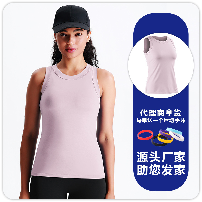Damas yoga ensanchado brazalete chaleco deportivo en forma de I sin mangas apretada ropa de entrenamiento de maratón profesional image 12