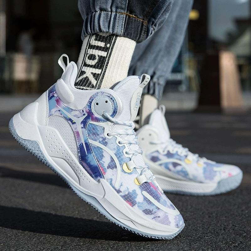 Трансграничная мода новый флуоресцентный медленный удар противоскользящий тренд баскетбольная обувь мужская спортивная обувь пара обувь удобная и дышащая