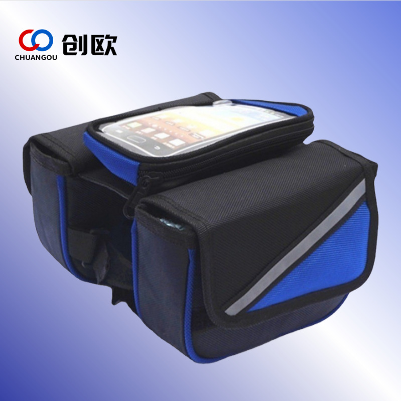 Bolsa de tubo superior de bicicleta de montaña BOLSA DE TELÉFONO MÓVIL pantalla táctil teléfono móvil bolsa de haz frontal equipo de equitación bolsa de bicicleta bolsa de teléfono móvil de pantalla grande