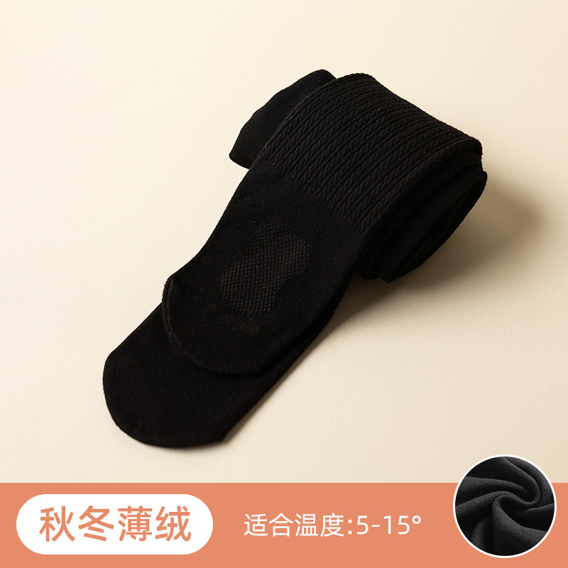 女の子レギンス秋と冬ツイスト起毛厚みのある起毛子供の足滑り止めストッキング白ダンスソックス|undefined