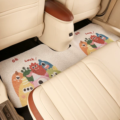 Universal Foot Pad, Cartoon silk circle car mat