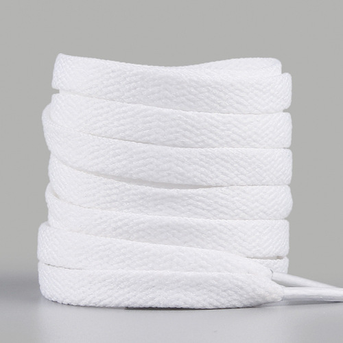 Shoelace rope white shoe laces for men and women suitable for sports sneakers canvas shoes semicircle white flat
