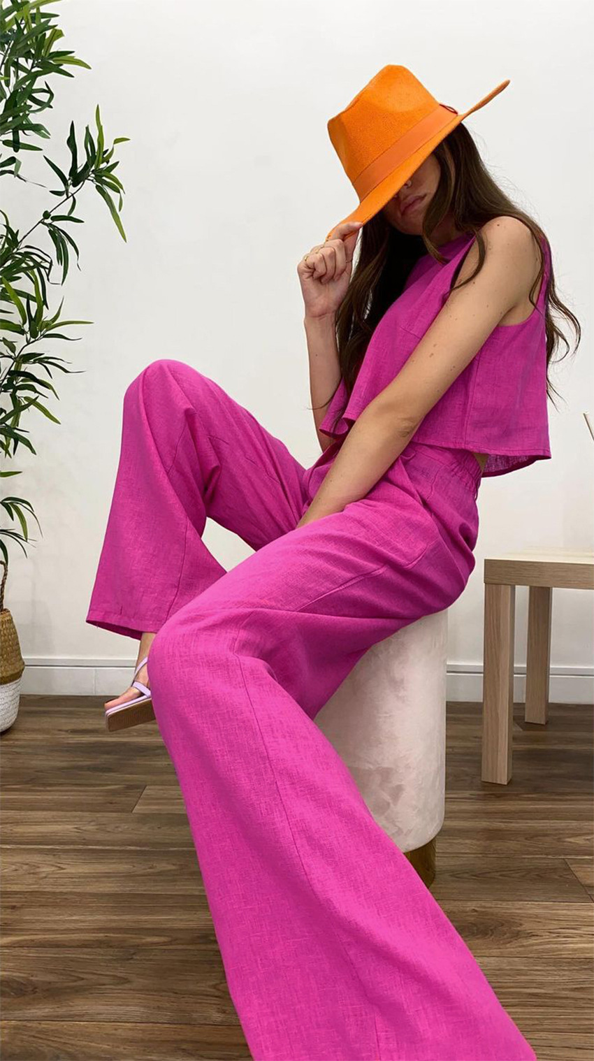 Women'S Gender Patchwork Design Fashion Style Daily Women'S Fashion Solid Color Cotton Spandex Patchwork Pant Co-ord Set Pants Sets